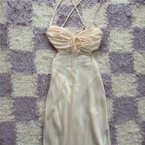 Hello Molly Cream Satin Dress
